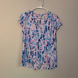 Lilly Pulitzer Blue and Pink Patterned‎ Top (A1-25)
